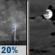 Tonight: Isolated showers and thunderstorms before 9pm.  Partly cloudy, with a low around 72. Northwest wind 5 to 10 mph becoming northeast after midnight.  Chance of precipitation is 20%.
