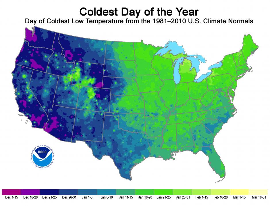United States Coldest Day of the Year